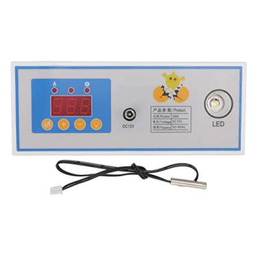 Imagem de Controlador de temperatura da incubadora digital Termostato de alta precisão automática de alta precisão para eclosão de ovos com grande tela LCD Operação fácil 12V 30W