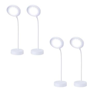Imagem de Kit 4 Luminária de Mesa Abajur Led Dobrável 3 Tons de luz suporte articulado Recarregável USB(4 pçs)