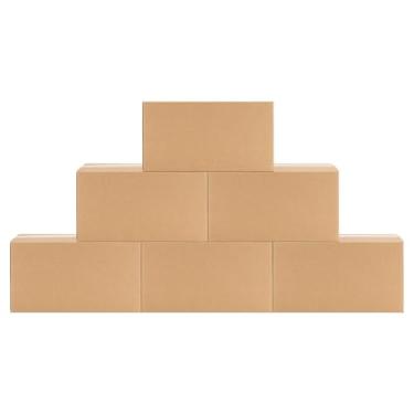 Imagem de Schliersee Conjunto De 6 Caixas Remessa 9X6X4, Papelão Ondulado Marrom Kraft, Pequenas Para Embalagem (22,86 X 15,4 10,1 Cm)