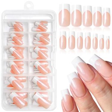 Imagem de Lifextol Unhas Postiças Longas Com Ponta Francesa Branca, 120 Peças, Cola E Aba Adesiva, Pontas De Quadradas Acrílico, Artificial, Bastão Para