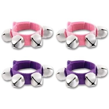 Imagem de EASTROCK Sinos De Pulso Jingle Natal Musical Rhythm Shaking Percussão Orquestra Chocalhos (Rosa + Roxo)