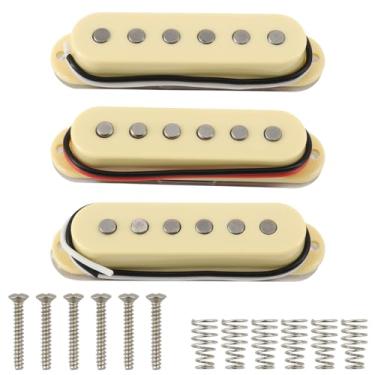 Imagem de Domofa Conjunto De Captadores Single Coil Alnico 5 Strat Pickup Ssss Para Guitarra Elétrica Stratocaster (Creme)