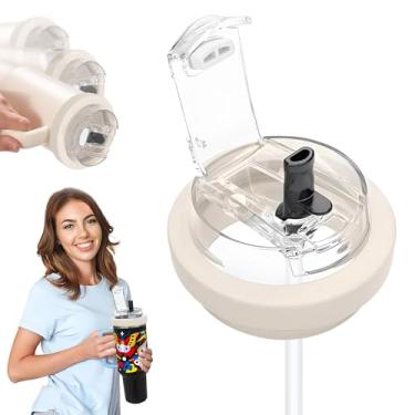 Imagem de Substituição da tampa do copo de 1,134 g – à prova de vazamento, à prova de derramamento com capa contra poeira, compatível com Stanley Quencher 1,134 g, tampa reutilizável para viagens e uso diário