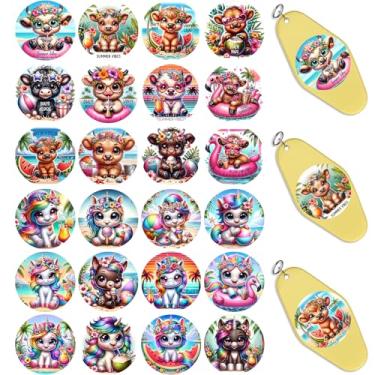 Imagem de Dorsbaby 48 peças de papel de transferência UV DTF de verão para chaveiro de acrílico, decoração de chaveiro de motel e hotel, envoltório de copo DTF UV de alta viscosidade