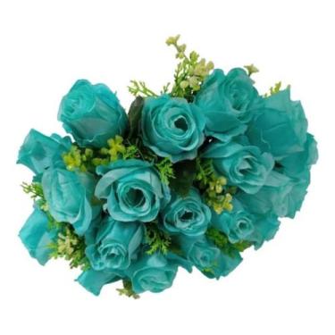 Imagem de Buquê Com 24 Rosas Artificiais Grande 40cm Flores Arranjo - Mega Varie