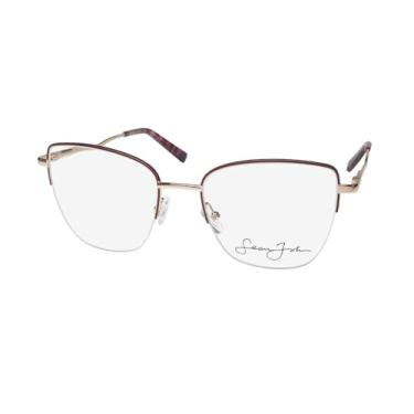 Imagem de Sean John 6041 Armação de óculos/óculos masculinos, elegante, clássico, autêntico, raro, Borgonha, 54-19-145