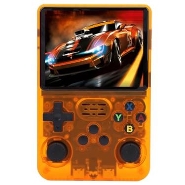 Imagem de Generic Console de Jogo Portátil, Tela IPS de 3,5 Polegadas IPS ERGONONOMIC GRIP RETRO Console de Jogo Portátil para Código Aberto Linux (Laranja transparente)