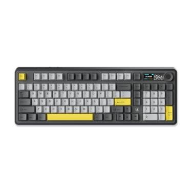 Imagem de DAIDAI Teclado Mecânico Para Jogos Ak980 Com Tela De 1,14" E Botões, Bateria 8000 Mah, Bt/2.4G/Usb-C, Rgb Voltado O Sul, Hot Swap, Placa Posição Fr4, Acolchoamento 5 Camadas