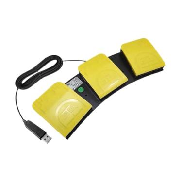 Imagem de AsrMyjcx Pedal Triplo Usb com Interruptor de Pé Programável, Substituição de Controle de Jogo, 3 Pedais E 3 Teclas para Teclado de Computador, Amarelo