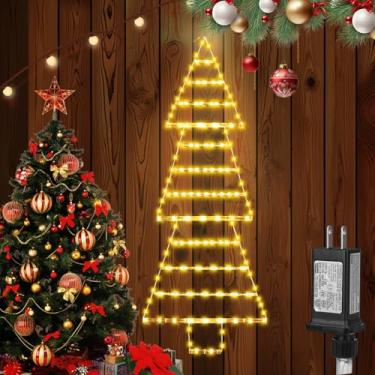 Imagem de FUNIAO Luzes De Natal Funiao, Escada Led 1,5 M, Enfeites Para Pendurar Em Árvores, Decorativas À Prova D'Água Com 8 Modos Luz Ambientes Internos E Externos, Parede, Janela, Jardim - Branco Quente