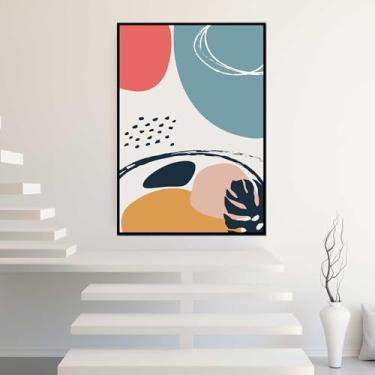 Imagem de Quadro com Moldura Abstrato Vertical Decorativo Grande Sala Quarto Hall