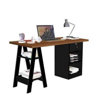 Imagem de Escrivaninha Moderna C/ Suporte Cpu - Design Elegante - Poloshop, Pret