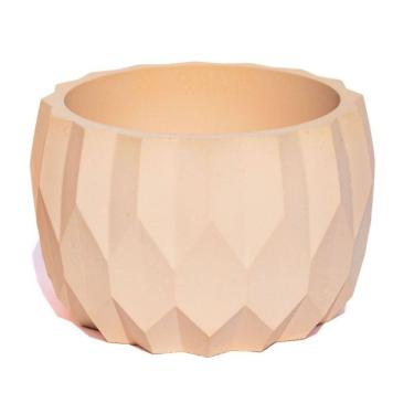 Imagem de Vaso Decorativo Losangos 9,5cm Cimento Artesanal Sala E Cozinha Palha