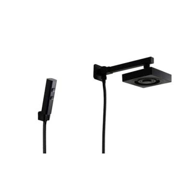 Imagem de Ducha ABS Autolimpante Quadrada com Ducha Manual Preto Fosco