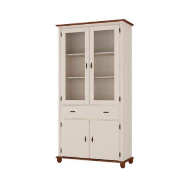 Imagem de Cristaleira de Vidro e Madeira Antique com 4 Portas e 1 Gaveta - 308 -
