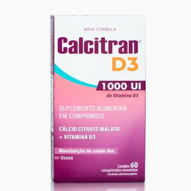 Imagem de Calcitran D3 1.000UI Cálcio Citrato Malato com Vitamina D 60 Comprimidos