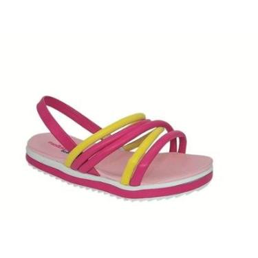 Imagem de Sandália Infantil Feminina Bebê Colorida Calce Fácil Molekinha 2724101-Feminino