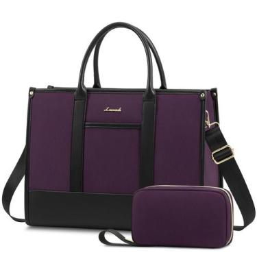 Imagem de Sacola para laptop LOVEVOOK Canvas Work 15,6" com bolsa roxa