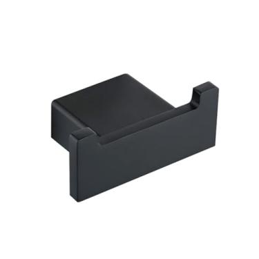 Imagem de Conjunto de acessórios para banheiro, preto fosco, aço inoxidável Sus304, suporte para papel, porta-escovas de dentes, barra para toalhas, prateleiras de banho (gancho para roupão)