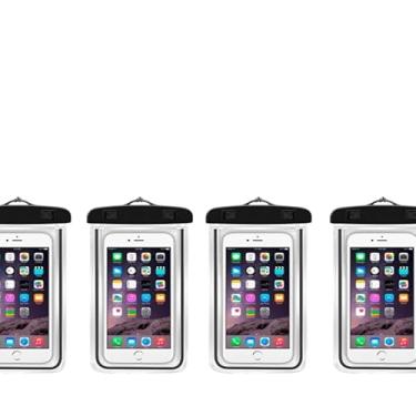 Imagem de 4 Capa Capinha Aprova Dágua Bolsa Impermeável Universal Para Celular (4 UNIDADES COR PRETO)