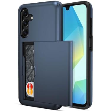 Imagem de Jiunai Capa carteira para Samsung Galaxy A16 5G porta-cartões para 2 cartões de identificação de licença CC papel protetor híbrido TPU bolso deslizante minimalista capa de telefone para Samsung Galaxy