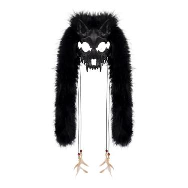 Imagem de Vaveren Máscara de e lobo animal para mulheres e homens, fantasia de Halloween para Natal