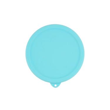 Imagem de 1 pacote com tampas de silicone para tigelas de mistura de vidro esculpido Pyrex - Tamanhos pequenos servem apenas com 7401-S 3 xícaras, seguro para lava-louças e micro-ondas, azul (somente tampas)