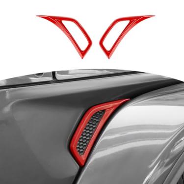 Imagem de RT-TCZ Adesivo de cobertura de acabamento ABS para saída de ar condicionado para Jeep Wrangler JL JLU 2018 2019 2020 para acessórios Jeep WranglerRT-TCZ vermelho TCZ00691