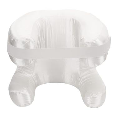 Imagem de Miriam Song Travesseiro de rosto confortável, espuma viscoelástica de tecido de seda, almofada ergonômica de beleza macia para dormir lateral (branco)