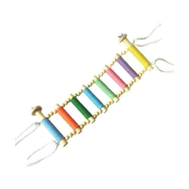 Imagem de Ioensy Escada de escalada para hamster, brinquedos para s, poleiro de madeira, suporte para pássaros, brinquedos para calopsitas, periquitos, Type a