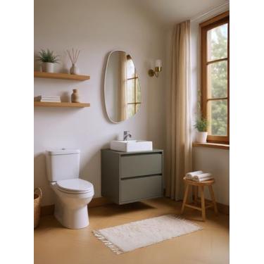 Imagem de Gabinete para Banheiro com Cuba e Espelheira Organica 60cm Mdf Verde D