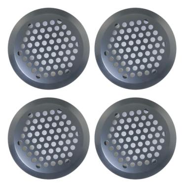 Imagem de DGBRSM 4 peças de aço inoxidável 50 mm redondo arrefecimento exaustor armário de sapatos respirável para armário cozinha armário de banheiro malha obturador tampa de ventilação preta