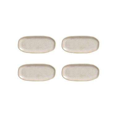 Imagem de Jogo Travessa Oval Mini Orgânico Latte Porto Brasil Kit 4 Un