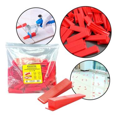 Imagem de Kit 100 Cunhas Niveladoras Piso Cerâmico Profissional