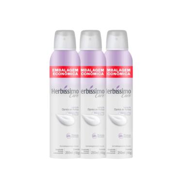 Imagem de Kit Desodorante Aerossol Antitranspirante Herbíssimo Care Lavanda 250ML - 3 unidades
