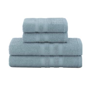 Imagem de JOGO DE BANHO BUDDEMEYER VANILLA EXTRA SOFT 100% ALGODÃO TOALHA DE BANHO ALTA ABSORÇÃO MACIA GRANDE 4 PEÇAS - BANHO E ROSTO - LUXO - NEW COLORS (Azul)