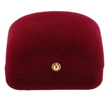 Imagem de Velvet Jewelry Box elegante e elegante estojo de jóias de viagens de veludo para engajamentos de nascimento de casamento e aniversários (Caixa de brinco)