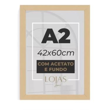 Imagem de Kit 2 Molduras Quadro A2 42x60 Com Acetato Poster Premium (Madeira clara)