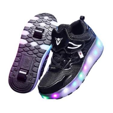 Imagem de UGPLM Crianças led sapatos de patinação casuais tênis para meninos meninas crianças, 23cm