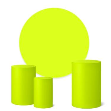 Imagem de Trio Capas Cilindro + Painel Redondo 1,50m Cores Lisas (Amarelo Neon K1CLO016)