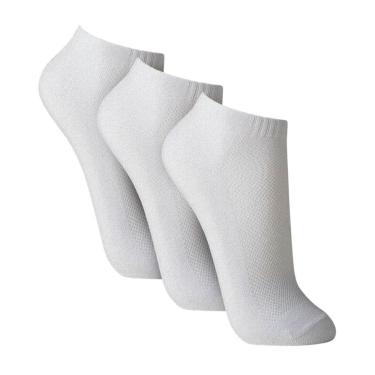 Imagem de Kit 3 Pares Meia Branca Soquete Somellos Confortável