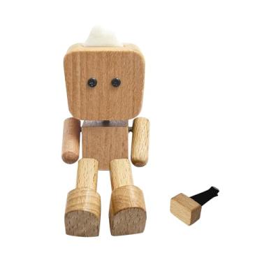 Imagem de Baoblaze Decoração de carro, boneca com pés trêmulos, ornamento, acessórios de interior, artesanato, leve, fofa, estatueta de madeira para caminhão, mesa de, Marrom Claro