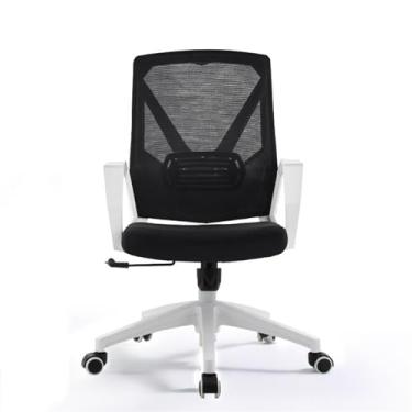 Imagem de Cadeira de escritório moderna giratória ajustável cadeira de escritório ergonômica malha central rolante trabalho cadeira de trabalho giratória com rodas cadeira de conferência de estudo encosto