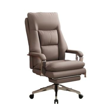 Imagem de Cadeira de escritório ergonômica para jogos com encosto reclinável de couro premium para escritório em casa, confortável, cadeira de escritório