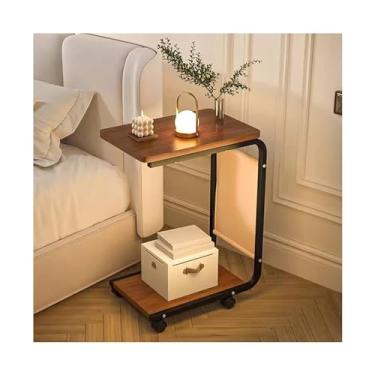 Imagem de ZzleoyuUUs-12 Mesa de chá quarto rack de armazenamento de cabeceira sofá sala de estar armário lateral armário de cabeceira minimalista mesa de chão pequena e móvel