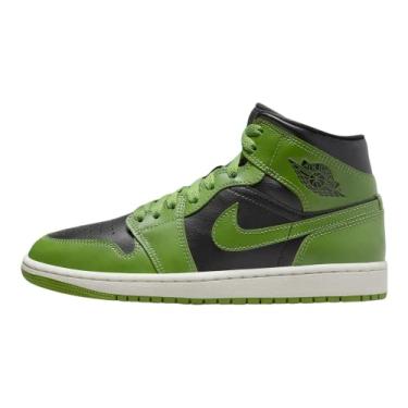 Imagem de Nike Tênis feminino Air Jordan 1 Mid, Preto/Vela/Verde Altitude, 38