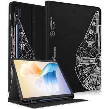 Imagem de Wazzasoft Capa para Samsung Galaxy Tab S9 Plus 12,4 polegadas 2023 capa fólio com suporte para lápis, design moderno, capa preta exclusiva para tablet