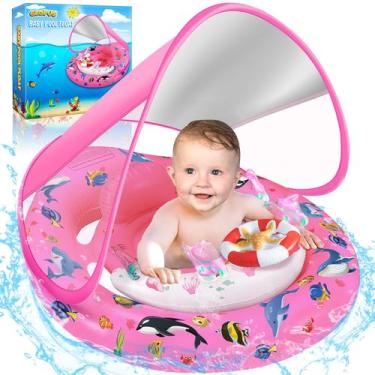 Imagem de Baby Pool Float GLOPUS com dossel para 6 a 24 meses com brinquedo