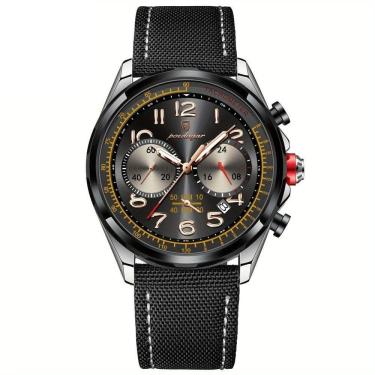 Imagem de Relógio Masculino Quartzo Com Cronógrafo á Prova D`agua Com Pulseira Em Nylon Preto