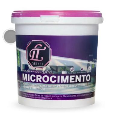 Imagem de Massa Efeito Decorativa Cimentício Microcimento 4,5Kg - LT Shine, Cinz